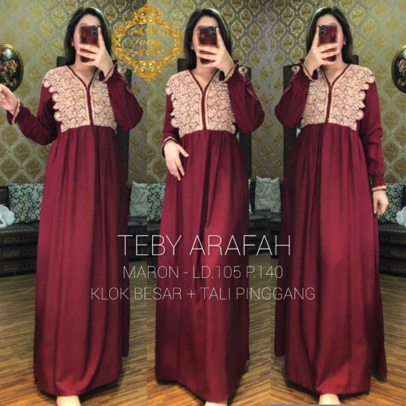 Daster Arab TEBY ARAFAH Long Dress Rayon Gamis Rayon