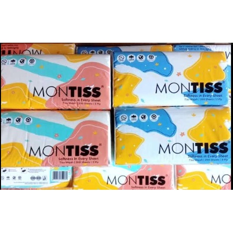 tissue Montiss Facial 200 s 2 ply Tisu montiss 200s