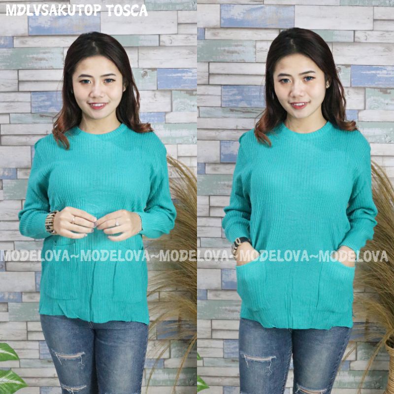 MDLV ~ SAKU TOP RAJUT ATASAN RAJUT LENGAN PANJANG BAJU RAJUT MURAH BEST SELLER FASHION WANITA