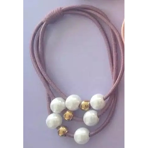 KARET IKAT RAMBUT MUTIARA 1966 WARNA WARNI KARAKTER KOREA JEPIT GULUNG KUCIR MURAH KUNCIRAN CANTIK-UNGU mutiara