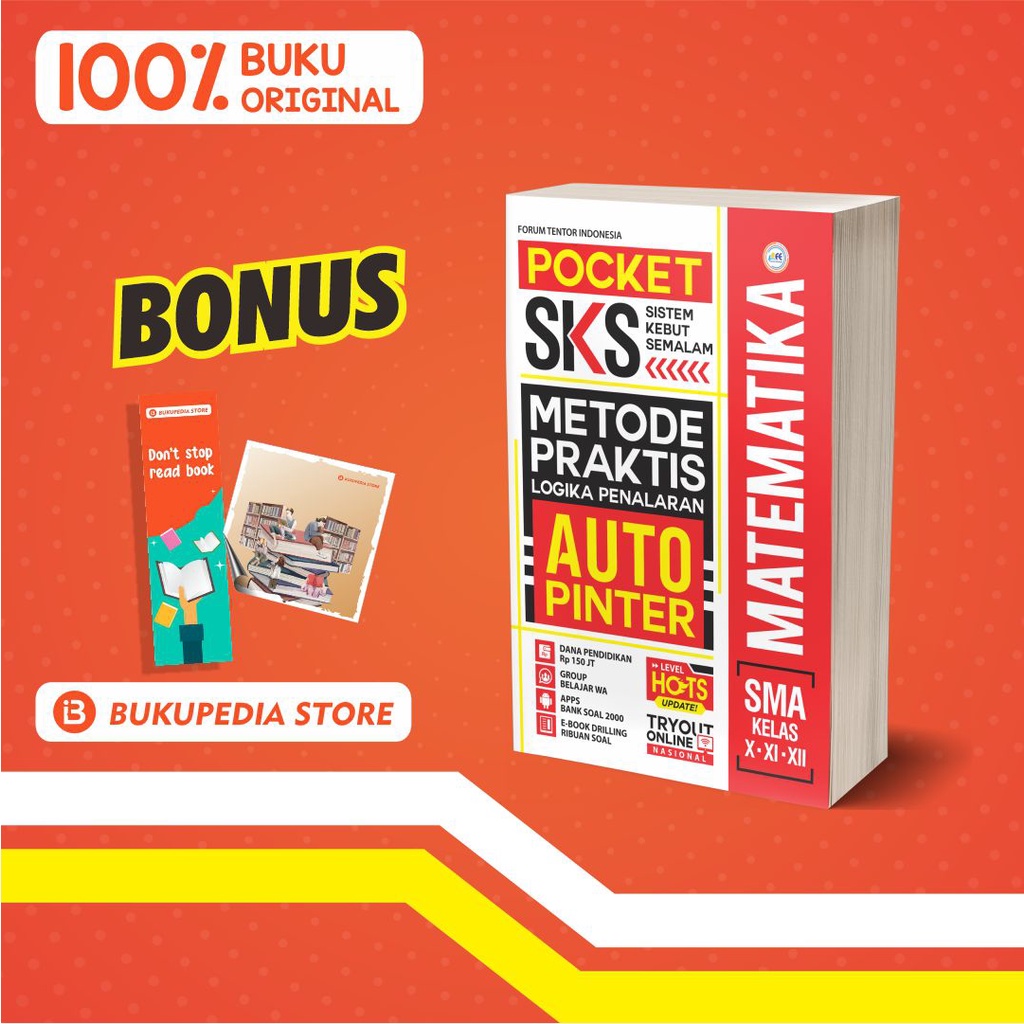 

BUKU POCKET SKS MATEMATIKA SMP KELAS 7,8,9 - FORUM EDUKASI (BONUS PENSIL 2B, BOOKMARK, STIKER)