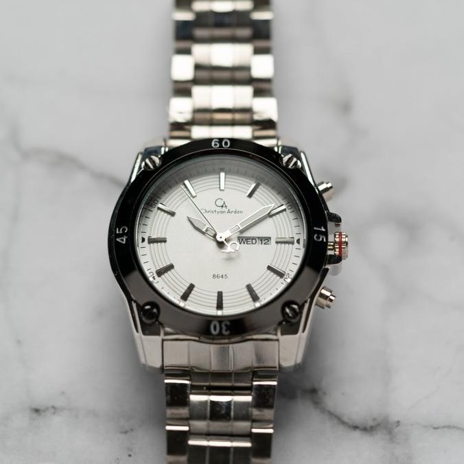 Jam Tangan Pria Christyan Arden DAYDATE CA8645 GTH - White (46mm)