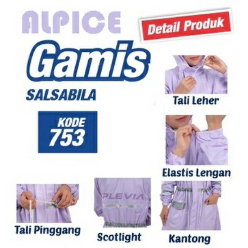 Jas Hujan Gamis Salsabila Plevia - Jas Hujan Muslimah Wanita Modern