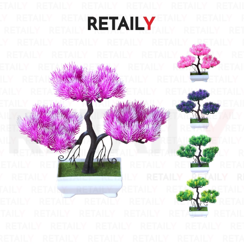 Retaily PT27 Pot Tanaman Hias Bunga Hias Plastik Ornamen Pot Bongsai Artificial Flower Decoration