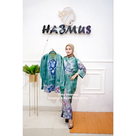 couple kaftan jumputan palembang asli sutra silk