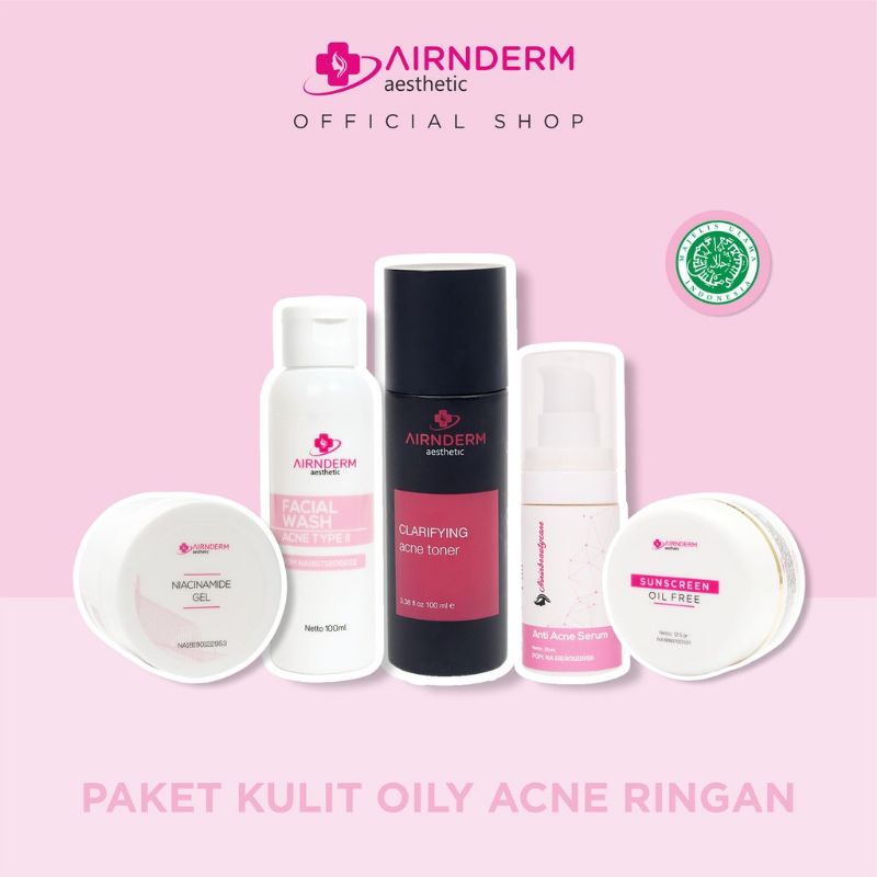Airnderm Aesthetic Paket Kulit Oily - Acne Ringan (by AIRIN BEAUTY)