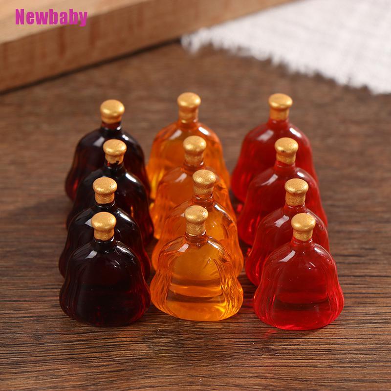 (Newbaby) 10pcs Miniatur Botol Wine Untuk Aksesoris Rumah Boneka/Bermain Peran