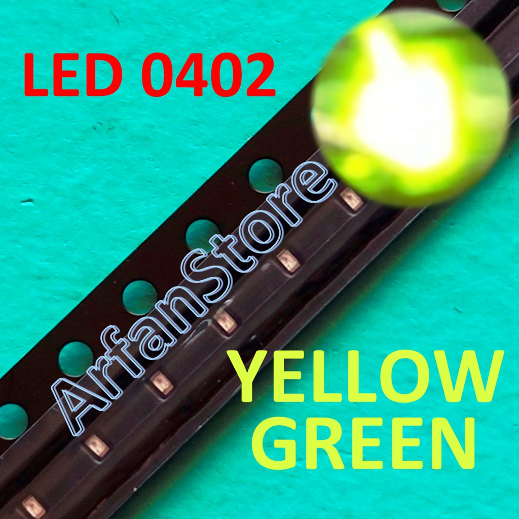 SMD LED 0402 Yellow Green SMT Chip Super Bright Hijau Kekuningan PER 20PCS