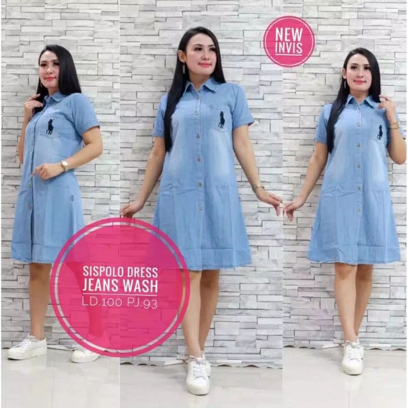 MODIS!! SISPOLO DRESS MATT JEANS WASH