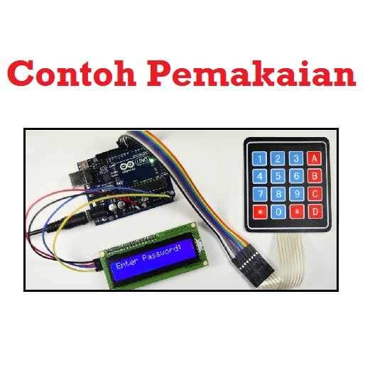 [HAEBOT] Keypad Matrix Module 4x4 Channel Arduinoo Proyek Push Button 8 Pin Interface Input