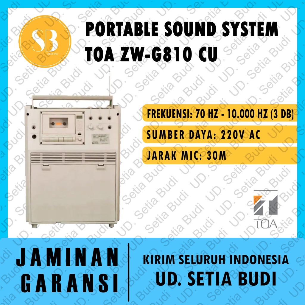 Portable Sound System / Wireless Amplifier TOA ZW-G810CU