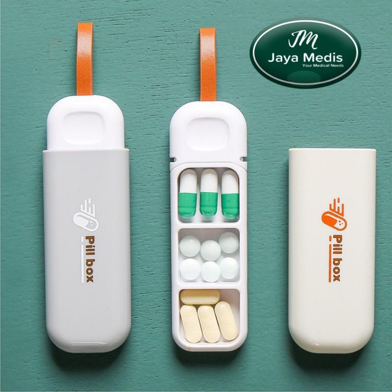 Portable Mini Tablet Dispenser Pill Box 3 Grids