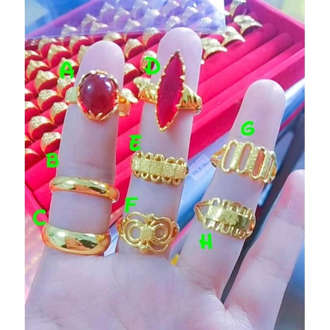 (LAPIS KRISTAL BERGARANSI) Cincin Berlapis kristal asli warna emas 24 karat