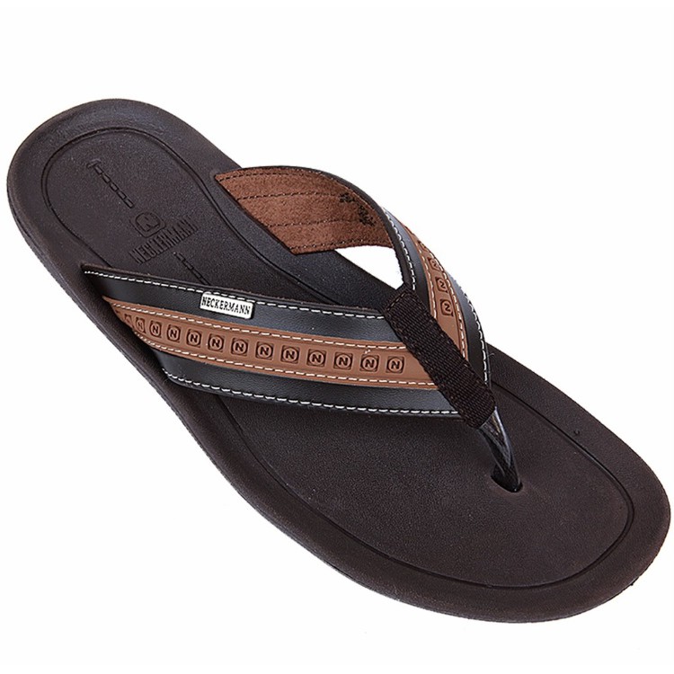 Sandal Jepit Pria Neckermann Sendal Japit Cowok Laki Dewasa Casual Keren LV9351 Brown-ORIGINAL COD