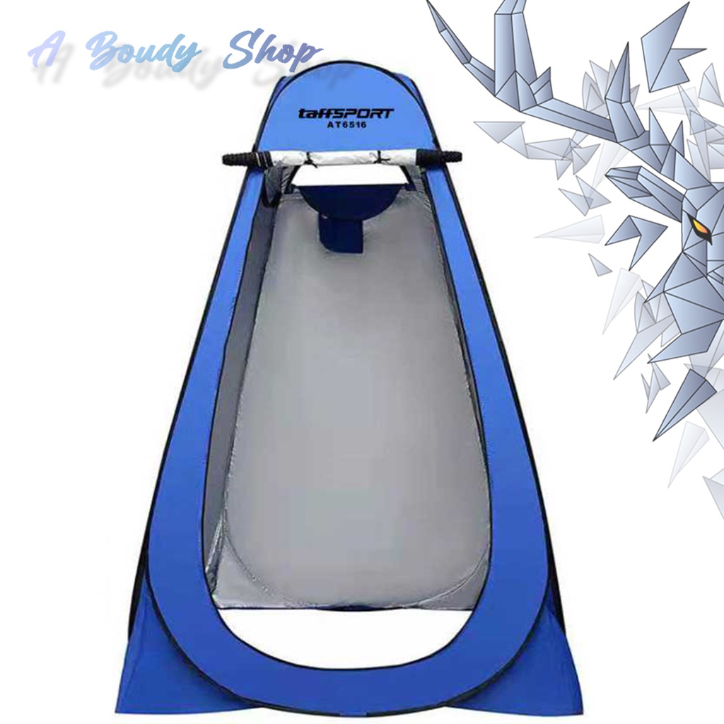 Tenda Toilet Portable Foldable Automatic Open Frame Fiber Material PU1500 180T Polyester Kokoh tahan