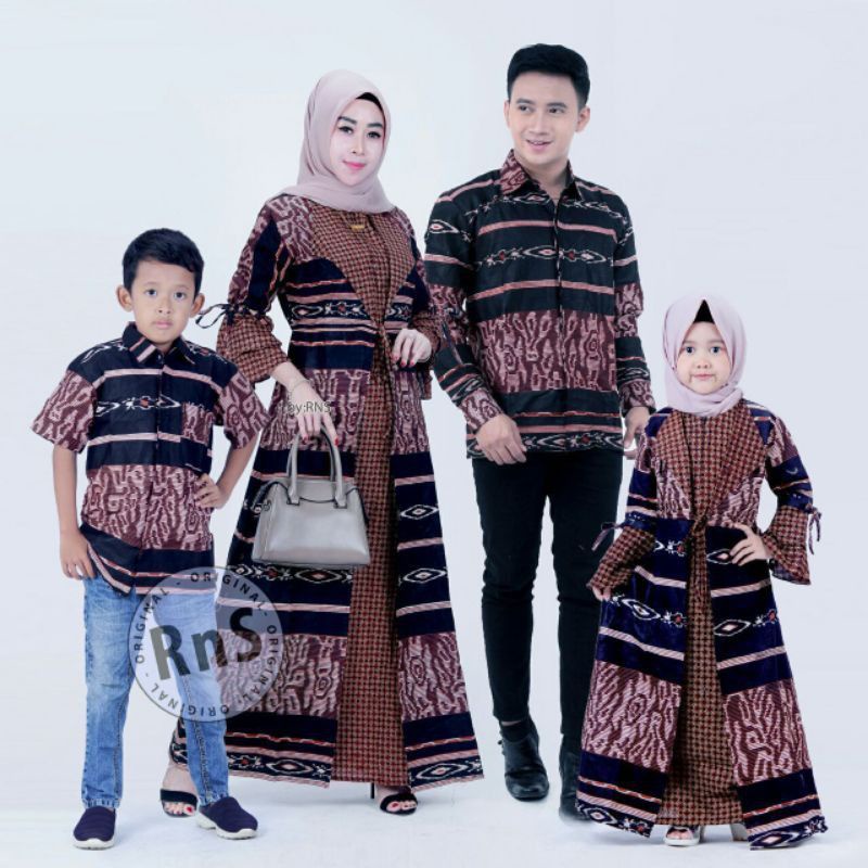 GAMIS COUPLE FAMILY BATIK KELUARGA, SARIMBIT AYAH IBU DAN ANAK