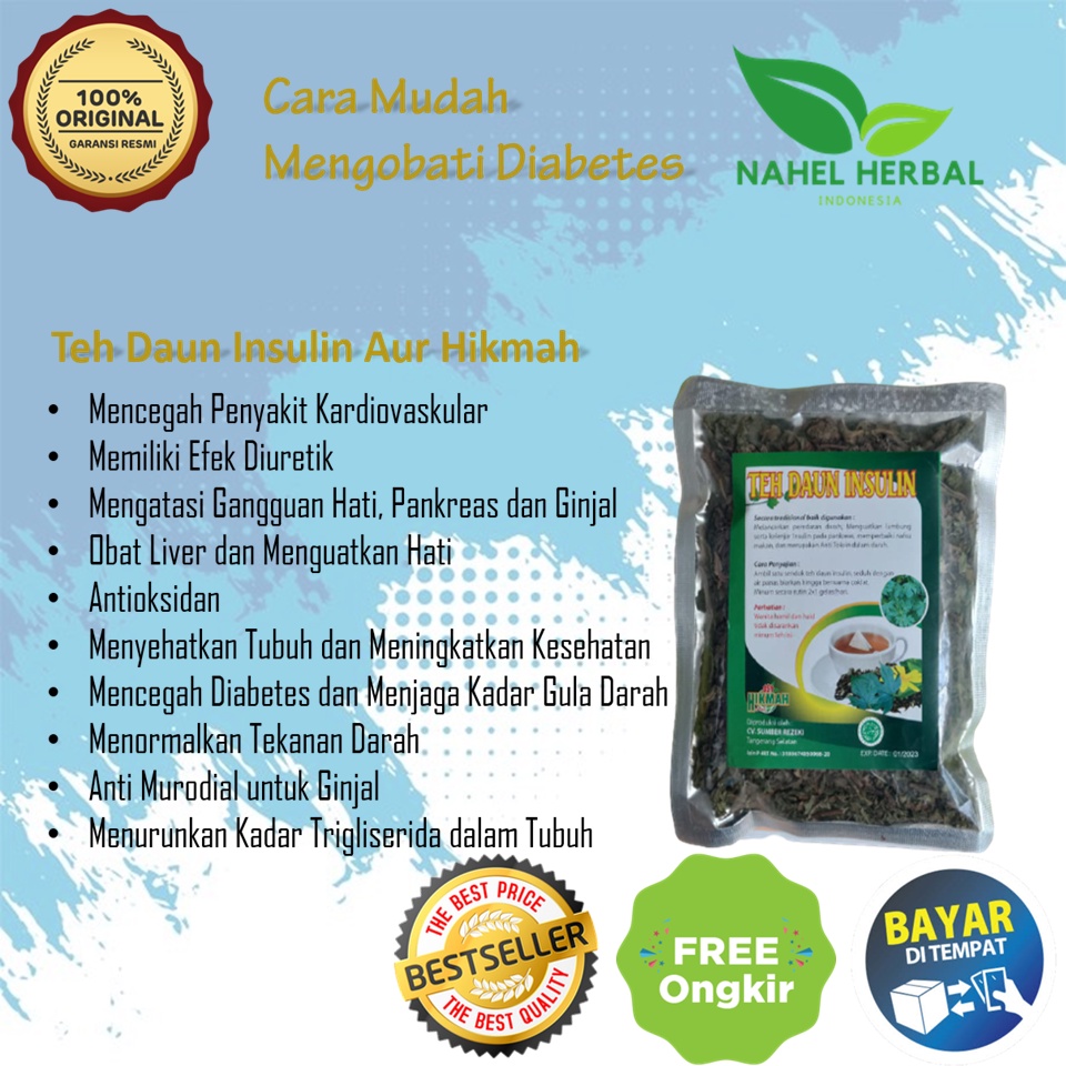 Teh Daun Insulin Hemat bubuk - Obat Diabetes Luka Kering Paling Ampuh Herbal Nomor 1 Ori Organik Ori