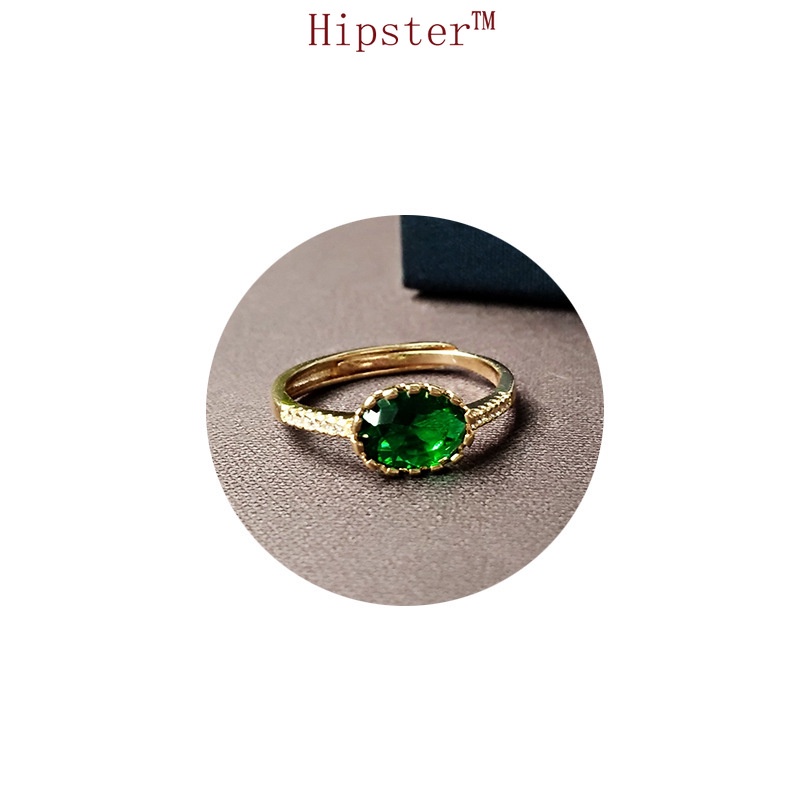 Best-Selling Button in Europe and America Hot Sale Fashion Luxury Emerald Egg Ring