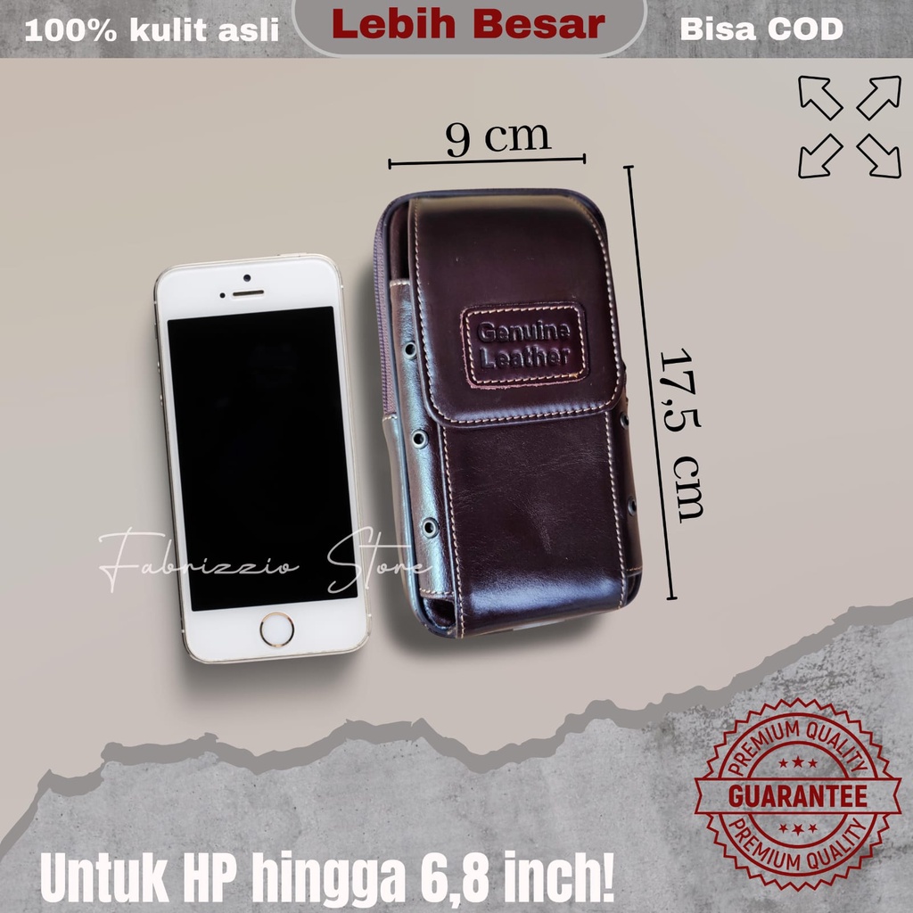 sarung hp pinggang muat 2hp 6,7 inch untuk pria kulit asli besar-PUMA