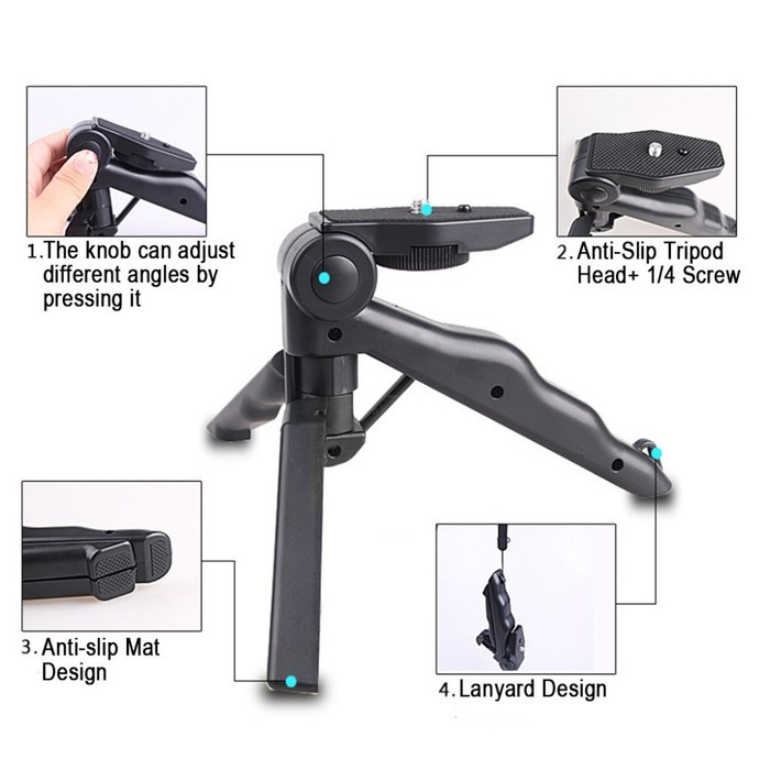 2 in 1 Portable Mini Folding Hand Monopod Stand Tripod DSLR Camera