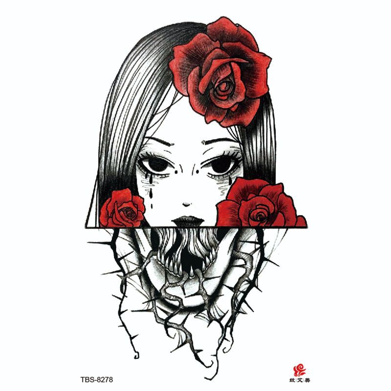 Tatto temporer TBS Baru Ukiyo-e Geisha Fashion Khusus Buatan Tato Lengan Setengah Air MODEL TBS-8278