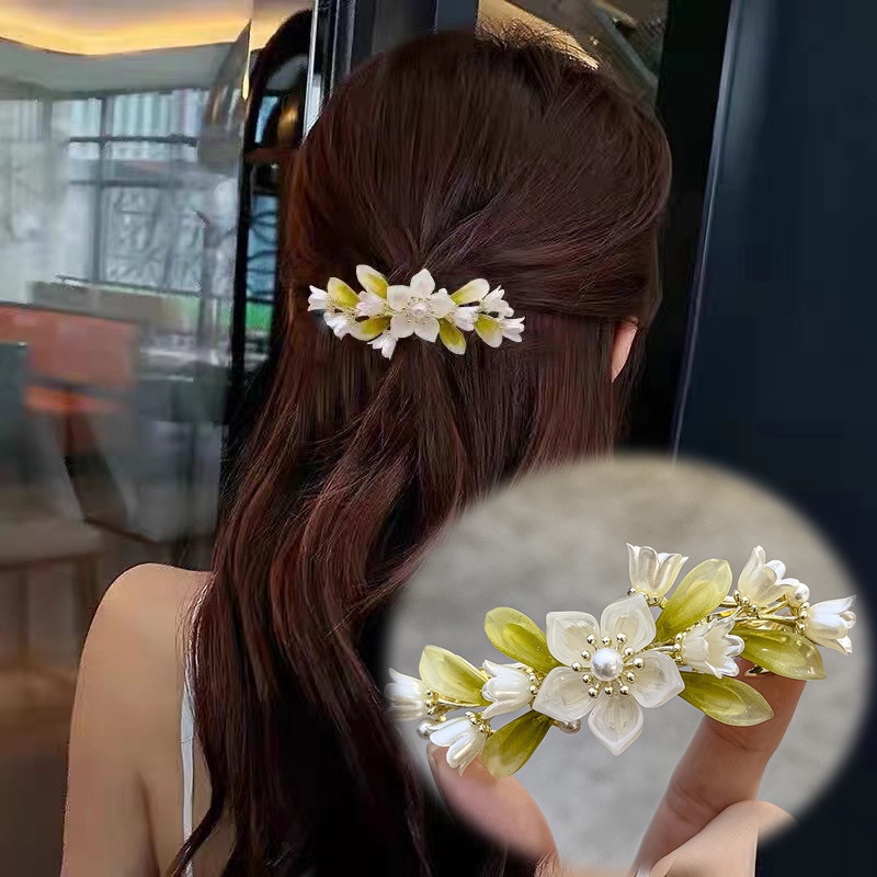 Jepit Rambut Ponytail Desain Bunga Lily Untuk Musim Semi