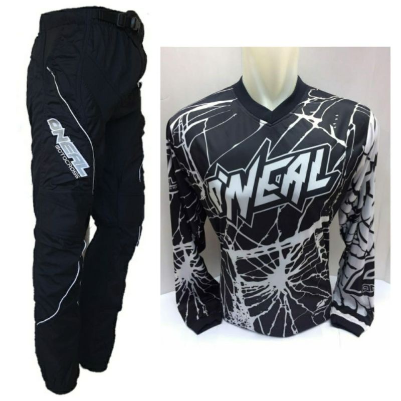 Spbk Jersey Set Jerset Hitam Putih Setelan Trail Cross Sepeda Downhill MTB Adventure