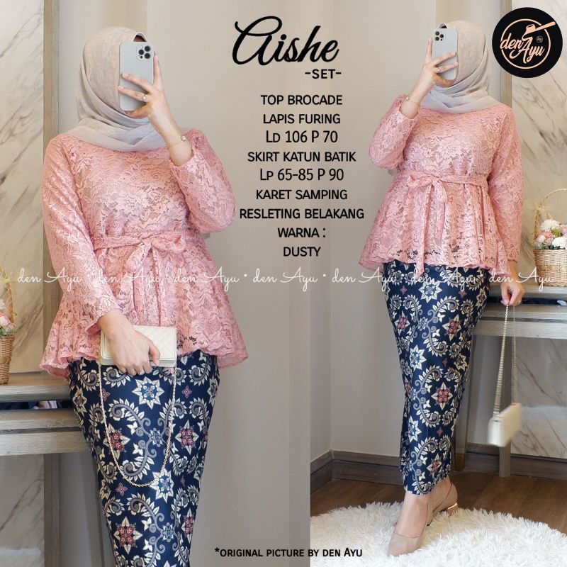 AISHE SET BROKAT LAPIS FURING / SET WANITA BROKAT