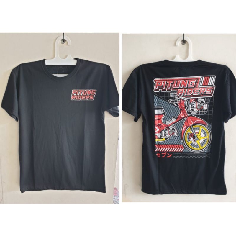 Kaos motor Pitung Riders size L hitam murah ready