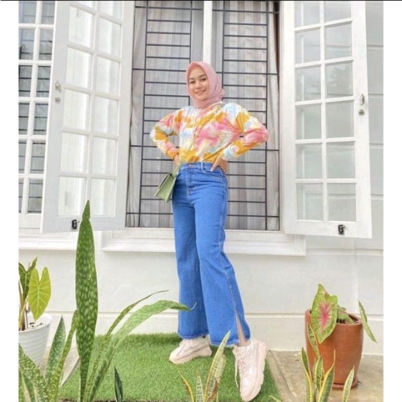 CELANA KULOT JEANS BELAH CELANA KULOT JEANS BELAH HW TEBAL