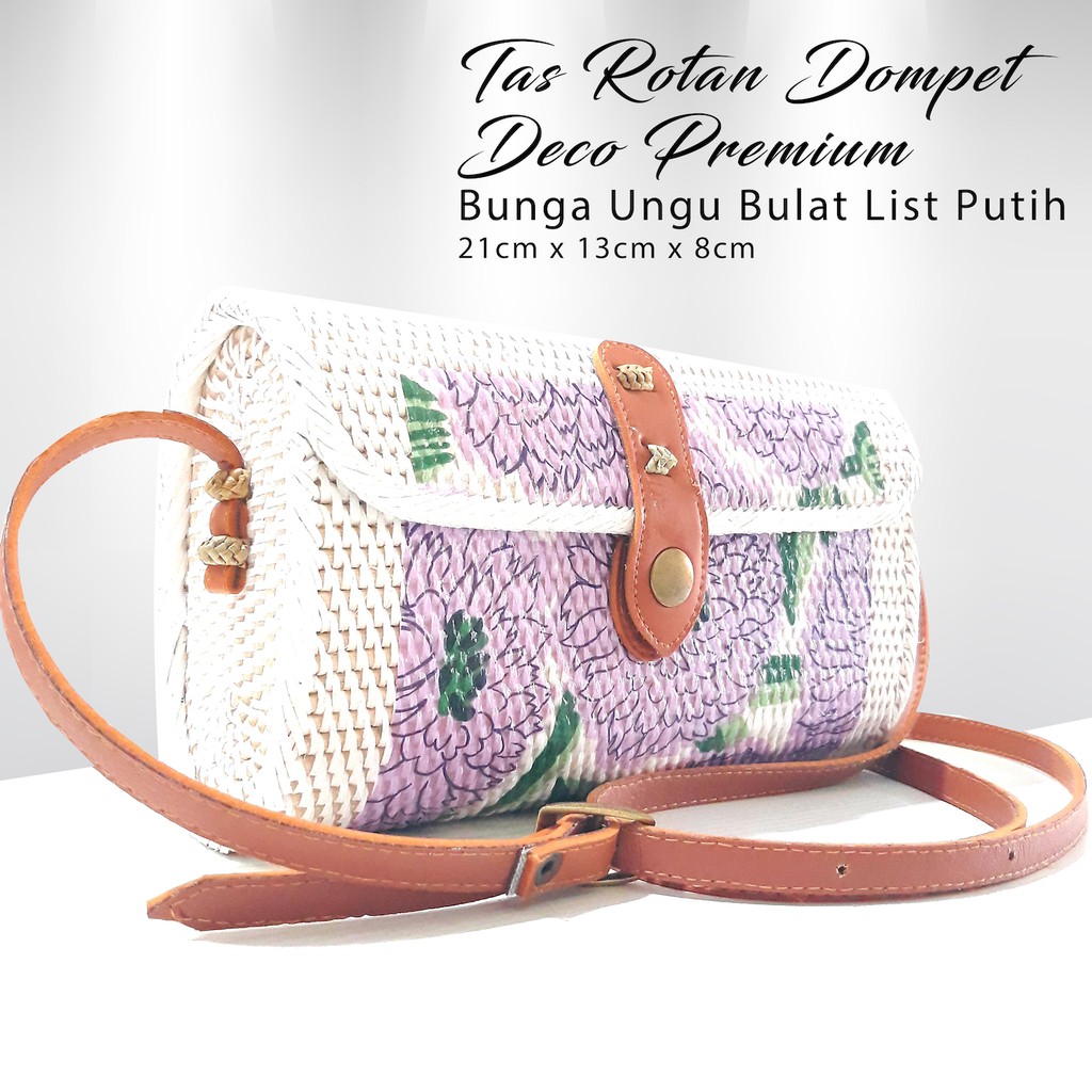  TAS  ROTAN  DOMPET DECO PREMIUM UKURAN 21X13X8CM TAS  