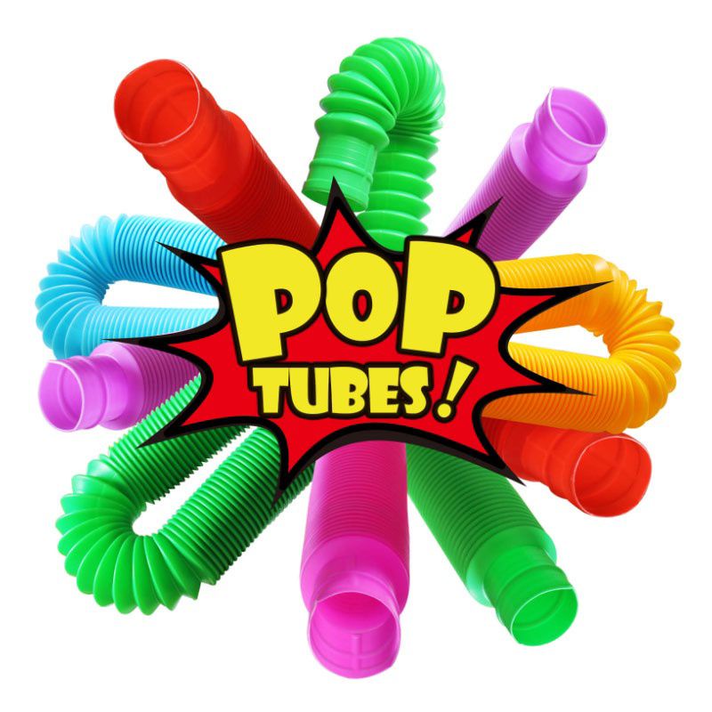 POp UP Tubes (1pcs) led mainan virall!! WD Mainan Pop Tube LED Pop Tubes LED Fidget Pop Tubes Sensor