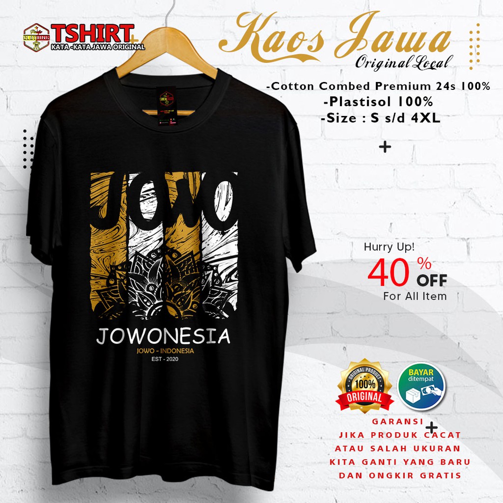 Kaos Distro Kata kata jawa |Kaos Pria Distro | Kaos Jowonesia