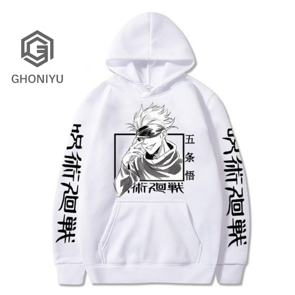 Jaket Sweater Satoru Gojo Anime Jujutsu kaisen Kanji Logo Hoodie Premium Yuuji Itadori Hoodie Jumbo