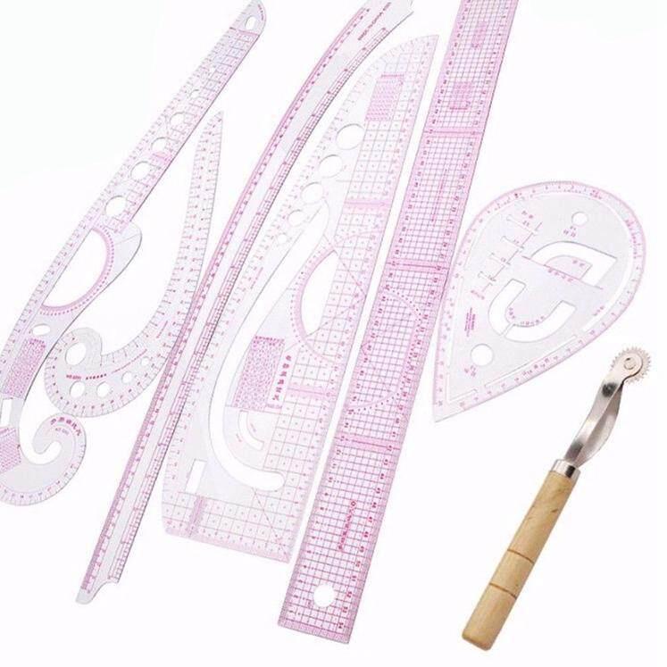 

<DoC ✪> 7PCS/SET tailor ruler Clear measuring kit sewing drawing Yardstick ruler sleeve French arm curve set Paddle Whee ruler set Spesial.bget