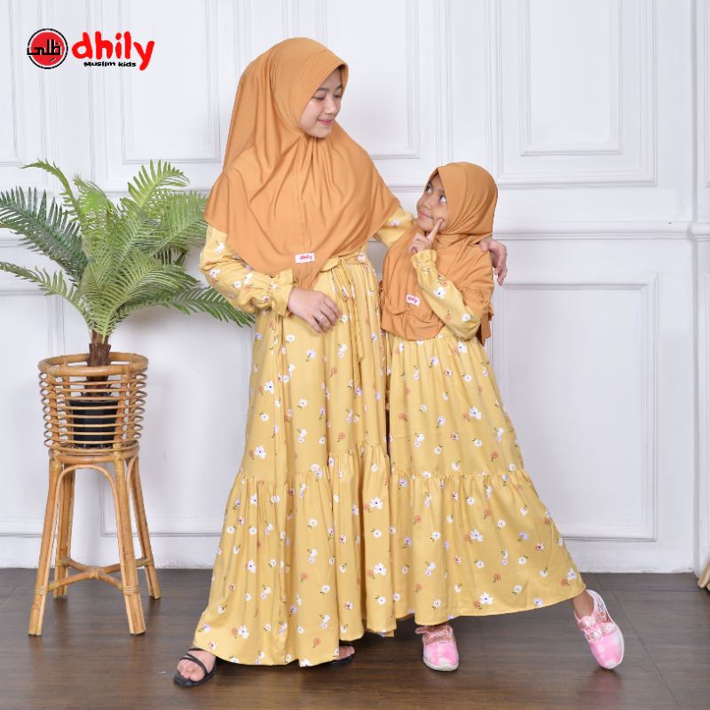 Gamis Couple Dhania, Gamis couple Ibu bayi anak by Dhilyhijab