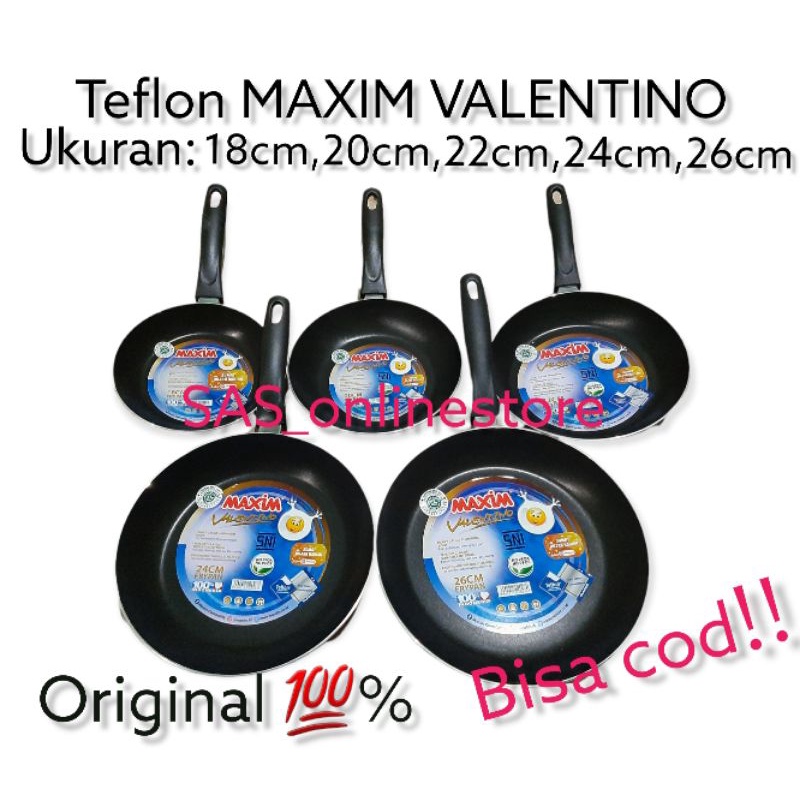 Teflon Maxim anti lengket valentino ukuran 18cm/20cm/22cm/24cm/26cm ORIGINAL MAXIM(Bisa cod)