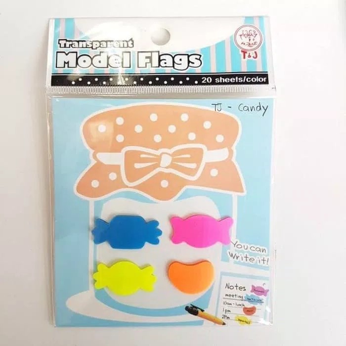 

T&J Labels Transparent Memo Flags TJ - Candy
