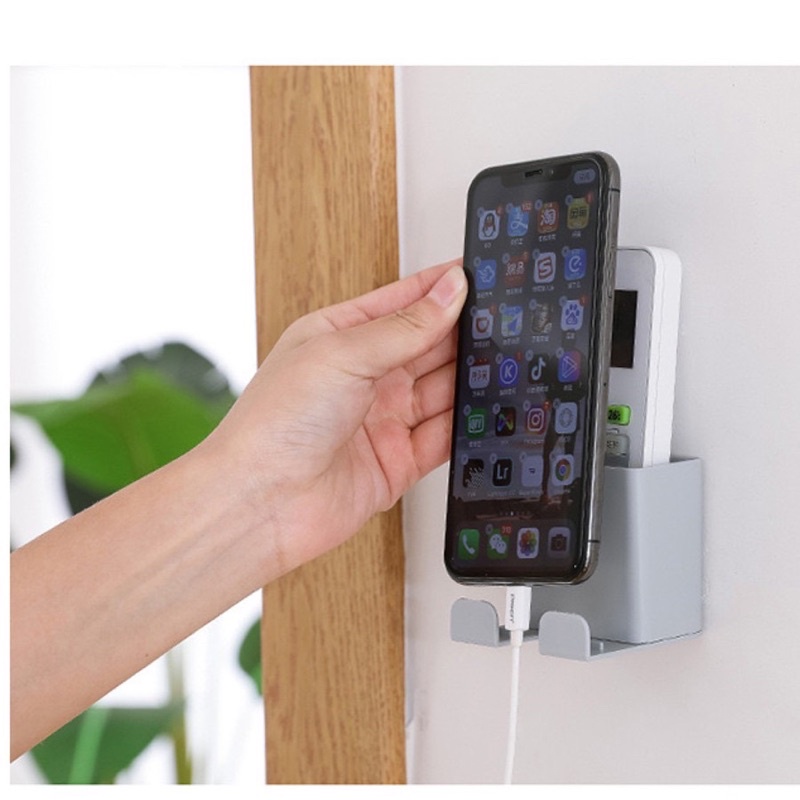 MINIGO HOLDER Rak Handphone Dinding Tempel Kotak Tempat Penyimpanan Hp / Remote Gantungan Hook
