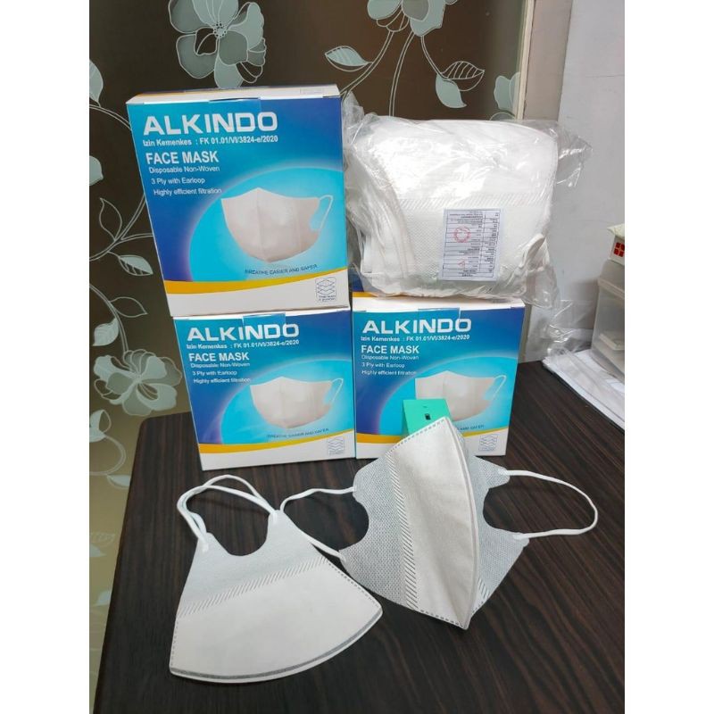 MASKER DUCKBILL ALKINDO GARIS 4ply Premium Earloop Mask Kemenkes | Duckbill MOUSON GARIS 4PLY