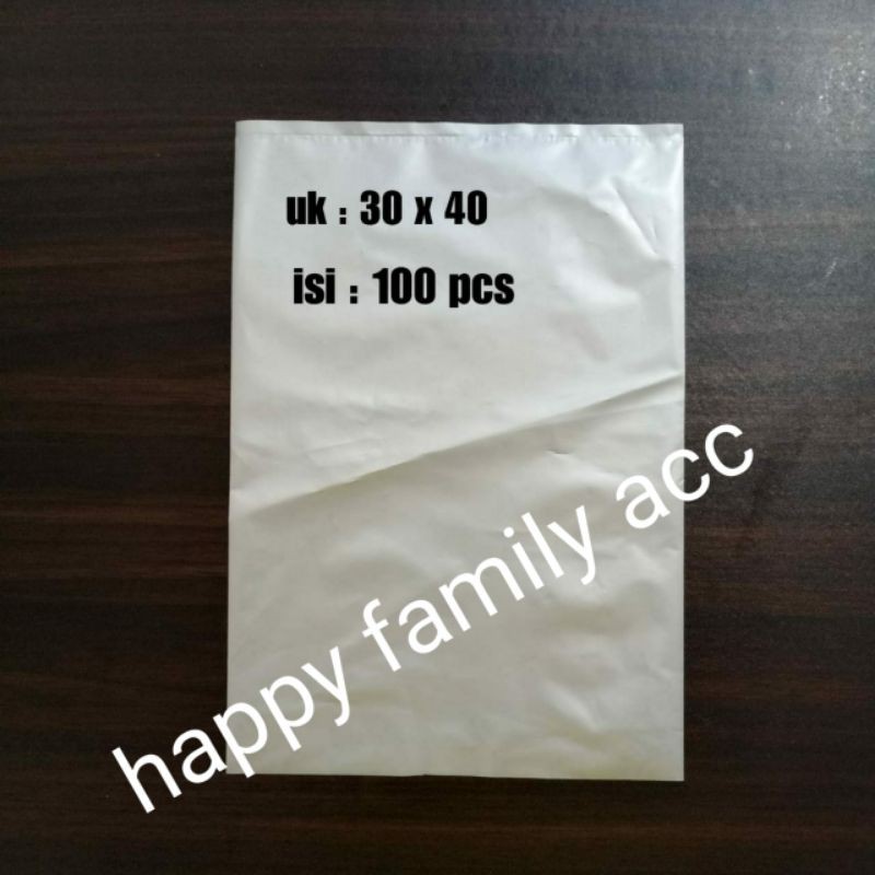 plastik packing olshop SILVER 100 lembar pond oval tanpa plong UK : 30x40