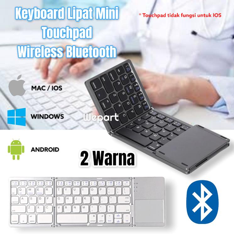 Keyboard Wireless Bluetooth Foldable Touchpad Portable Mini Folding Lipat 3 Universal