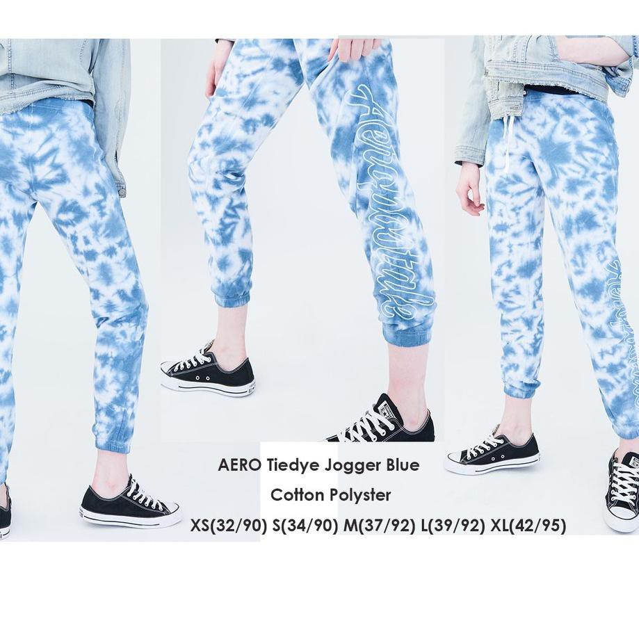 DA 322 AEROPOSTALE Tiedye Blue Jogger - Celana Olahraga Wanita Motif Branded Original ""