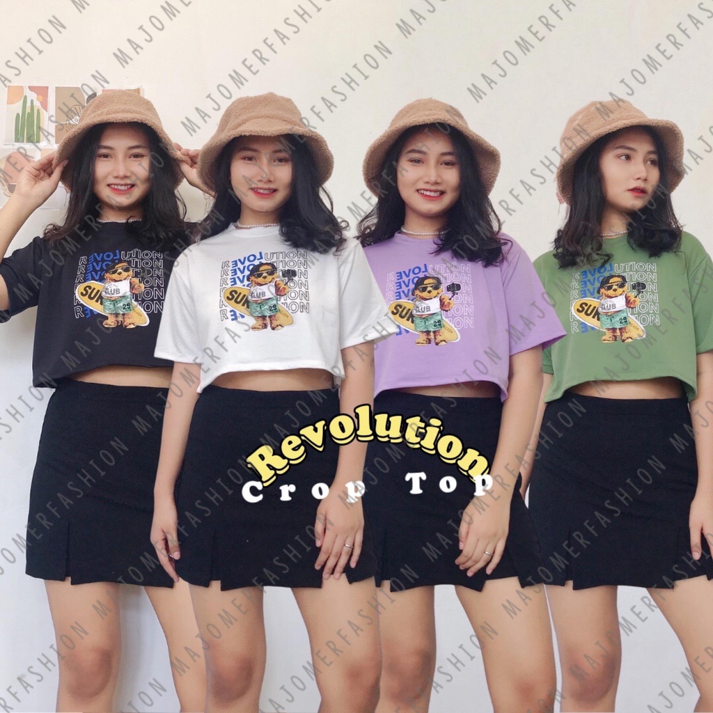 MAJOMER ® | REVOLUTION OVERSIZED CROP TOP - KAOS OVERSIZE WANITA