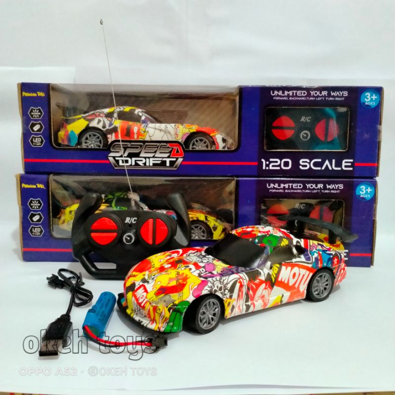 Mobil RC speed drift charger grafiti model scale 1:20