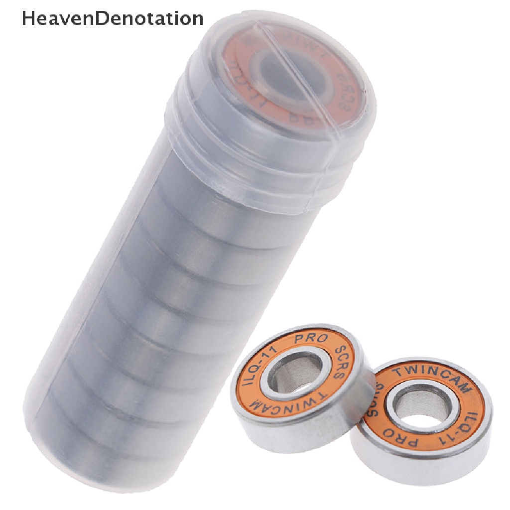 (Heavendenotation) 10pcs Bearing Roda Skateboard / Skuter / Roller Skate Bahan Stainless Steel