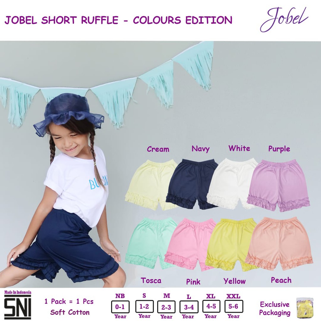 Jobel Short Celana Ruffle - Colours Edition (0 sd 5 tahun) CBKS