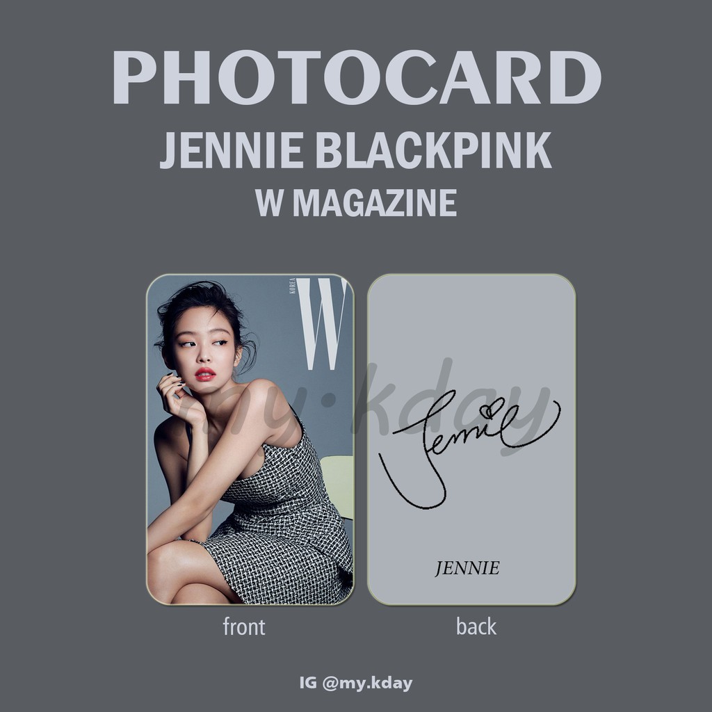 PC-0113, Photocard Jennie Blackpink W Magazine 2 sisi