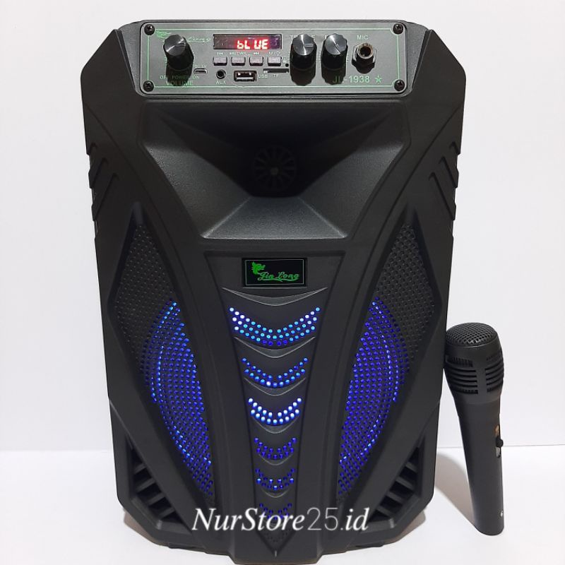 Speaker Bluetooth Karaoke Wireless Jinlong JL-1938 Bintang 8 Inchi Bonus Microphone