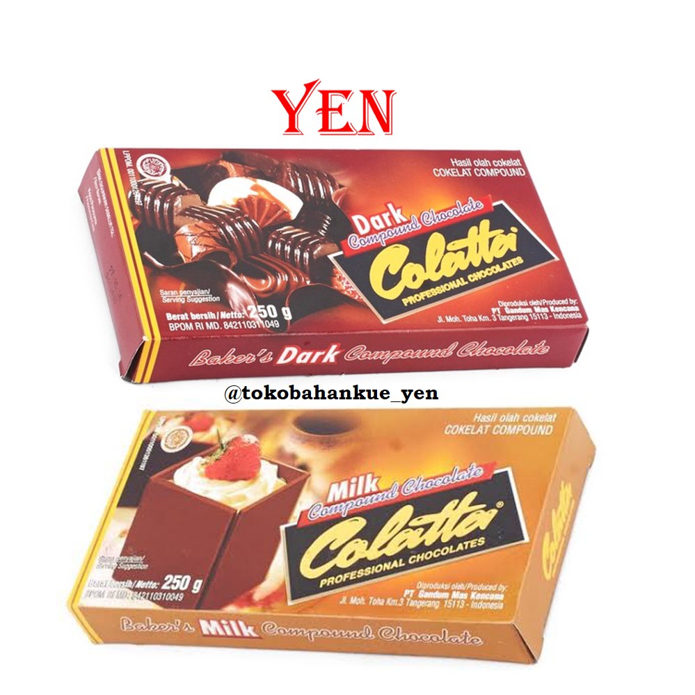 Colatta Dark Chocolate Compound Dcc Coklat Batang Dark Chocolate Milk Chocolate 250gr Shopee Indonesia